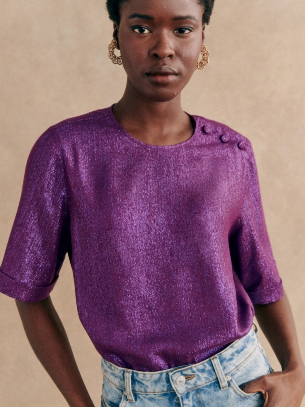 Sezane Tiberio Blouse Purple - Size 2